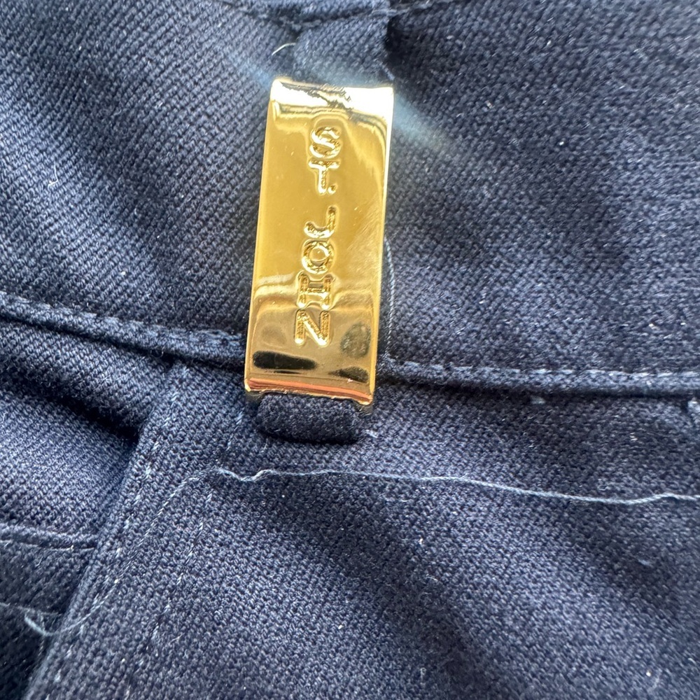 St John Sport Straight-Leg Black Dress Pants with Gold Accent - Picture 5 of 6